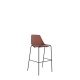 Polypropylene Shell High Stool With Upholstered Seat Pad and 4-Leg Black Steel Frame